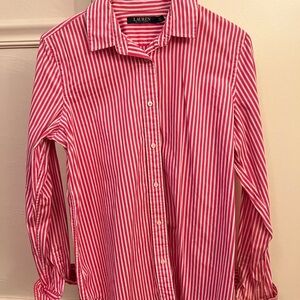 Ralph Lauren Hot Pink Stripped Button Down